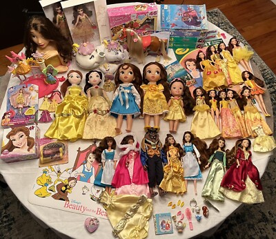 HUGE Disney Princess Beauty The Beast Belle Barbie Doll Collection Lot  AMAZING