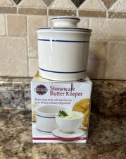 Norpro Butter Keeper Dish Glazed Ceramic Crock Keep Butter Fresh Counter Top