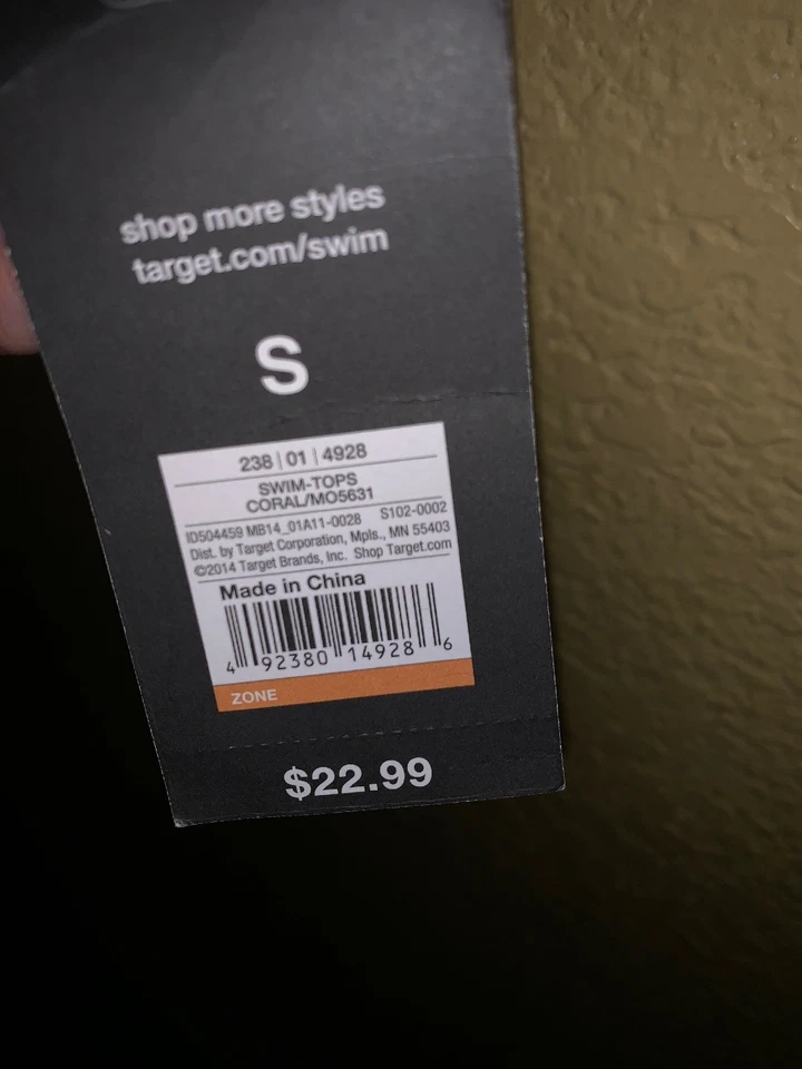 Mossimo Bikini Top de Natación Coral Volantes Semi Acolchado Talla Pequeña Nuevo Foto 3 de 4