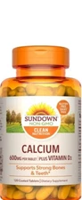 Sundown Calcium plus Vitamin D3 , 600mg, 120Tablets exp 04/2026