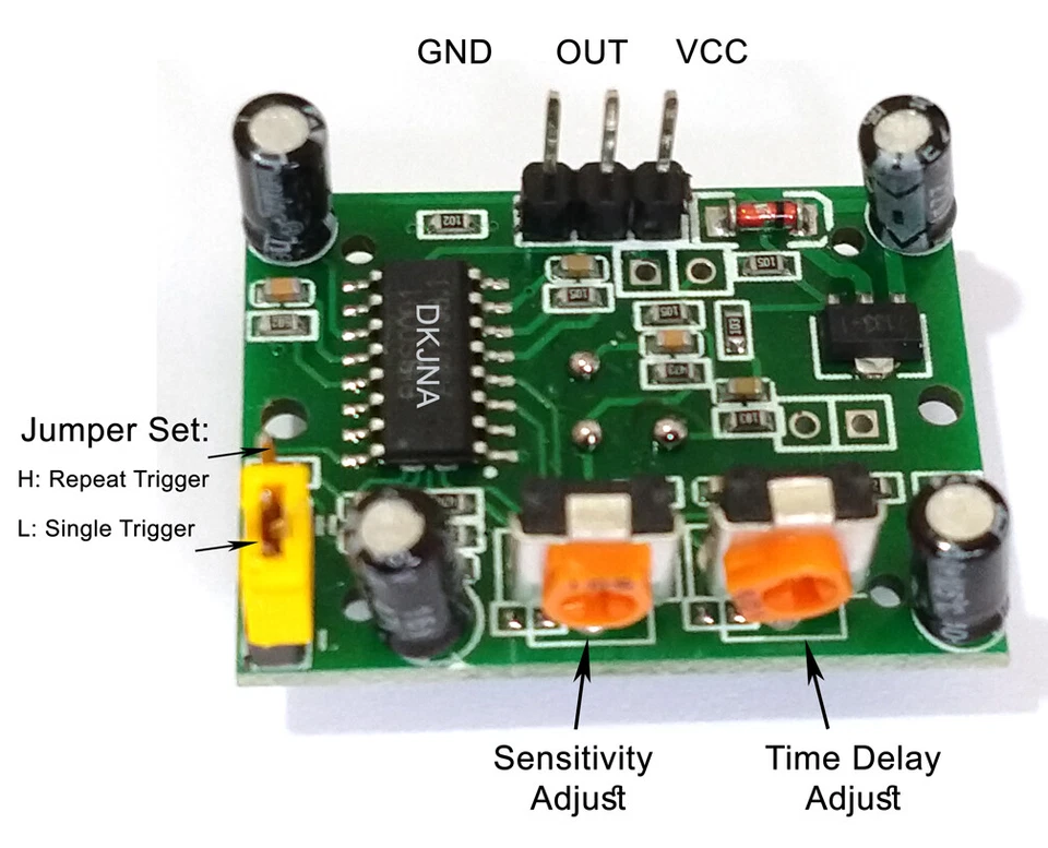 HC-SR501 PIR Motion Sensor Module Infrared IR Pyroelectric Detector ESP32 Nano - Image 4 of 4