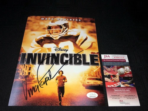 PHILADELPHIA EAGLES VINCE PAPALE SIGNED 8X10 PHOTO JSA WITNESS COA INVINCIBLE