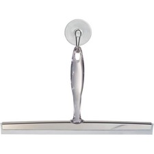 Metal and Plastic Bathroom Squeegee 12 Inches, Clear and Stainless Steel