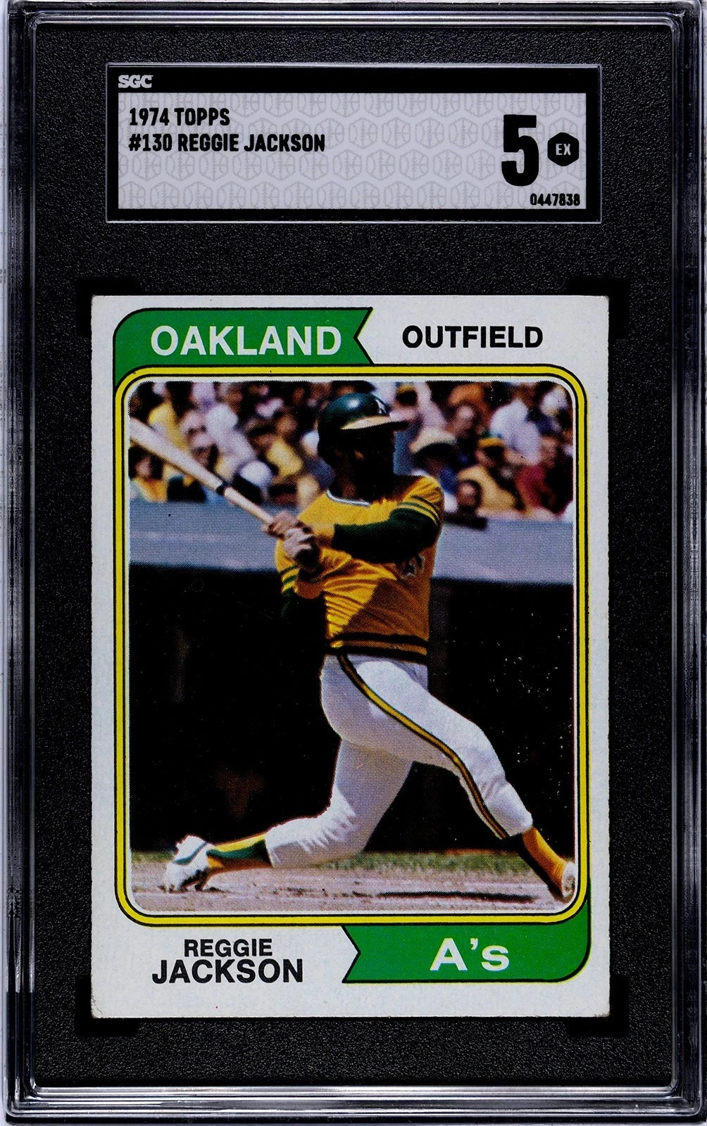 1974 Topps - Reggie Jackson #130 Oakland Athletics SGC 5 EX Graded
