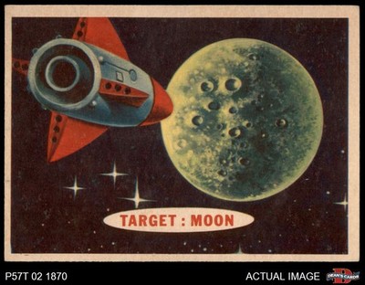 1957 Topps Target #7 Target: Moon Blue Back 6 - EX/MT