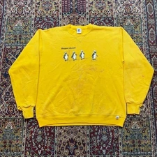 VTG 90s Russell Athletic Bogus Basin ski penguins crewneck sweatshirt L USA