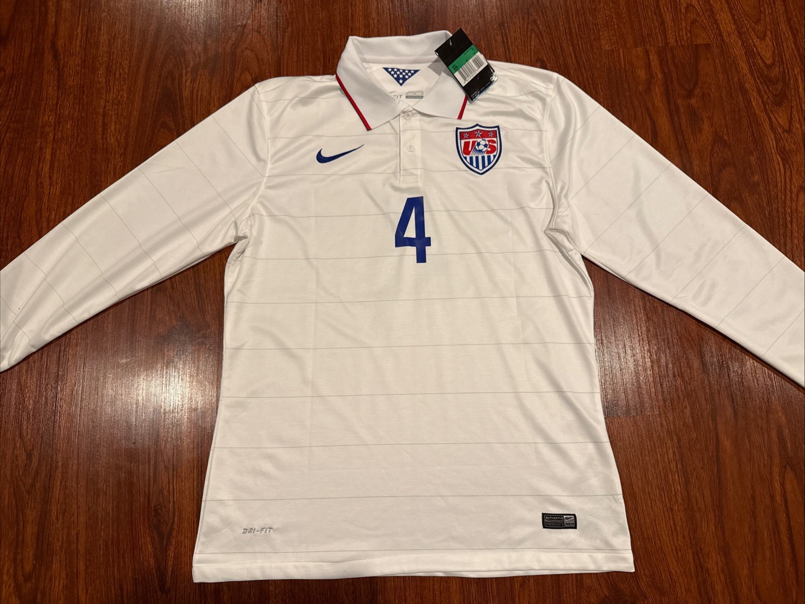 2014 Mens United States Michael Bradley Long Sleeve Soccer Home Jersey XL USMNT