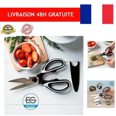 Ciseaux de cuisine professionnels en acier inoxydable 304 avec ouvre-bouteille - Photo 1/4