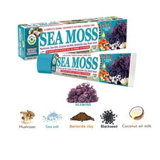 ORGANIC Sea Moss Herbal Toothpaste By AL-RIYAN, Fluoride Free Vege Base 5 In 1.