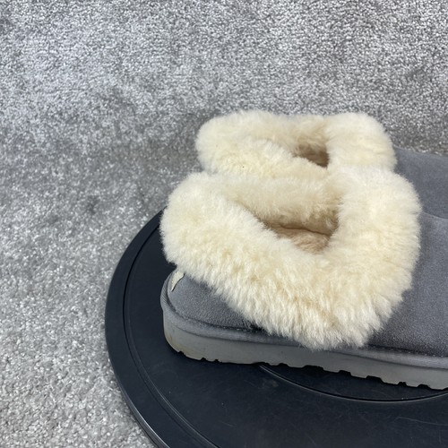 Ugg Slipper Womens Size 8 Nita Gray Suede Sheepskin Collar Round Toe Slip On - Bild 3 von 10