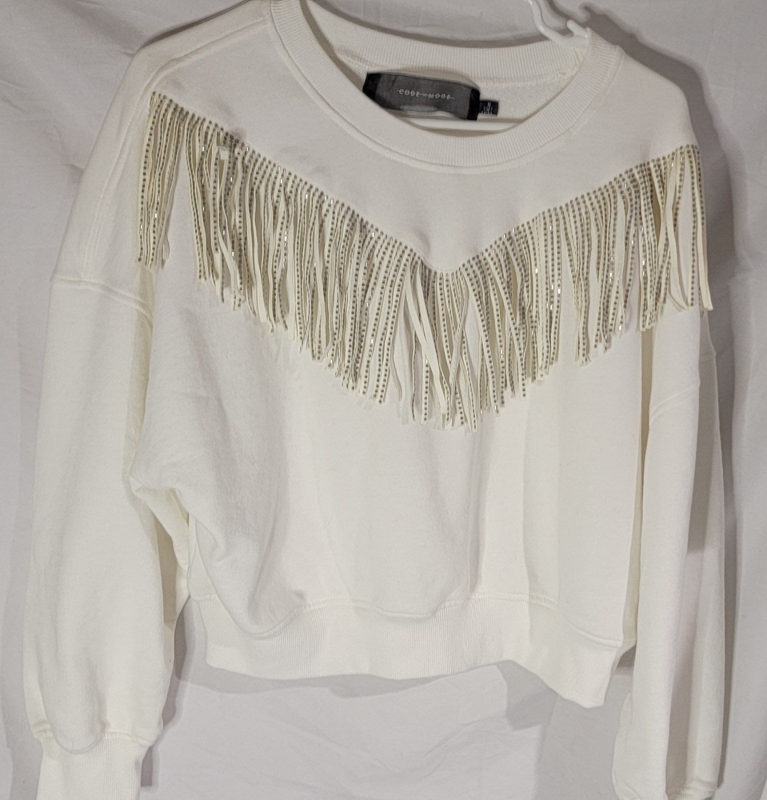 Code Mode Womens Medium Cropped White Sweatshirt … - image 1