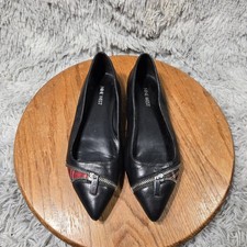 Nine West Amoure Womens 8M Patent Leather Patterned Half Zip Pointed Toe Heels