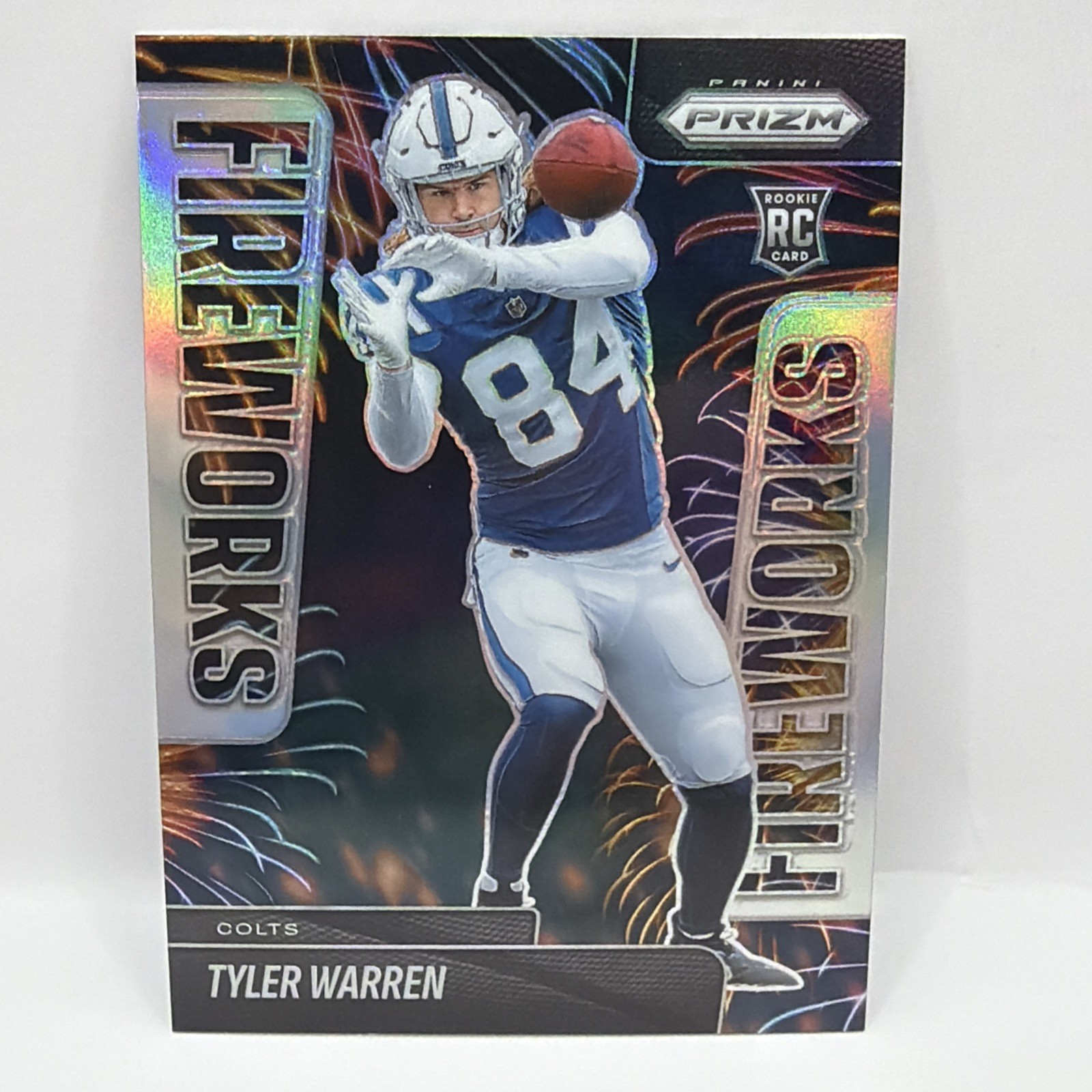 TYLER WARREN Rookie Fireworks Silver 2025 Panini Prizm Football #12 Colts