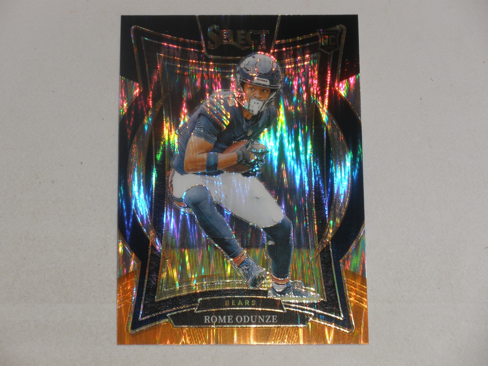 2024 Panini Select Concourse Level Black Orange Shock Prizm #3 Rome Odunze RC