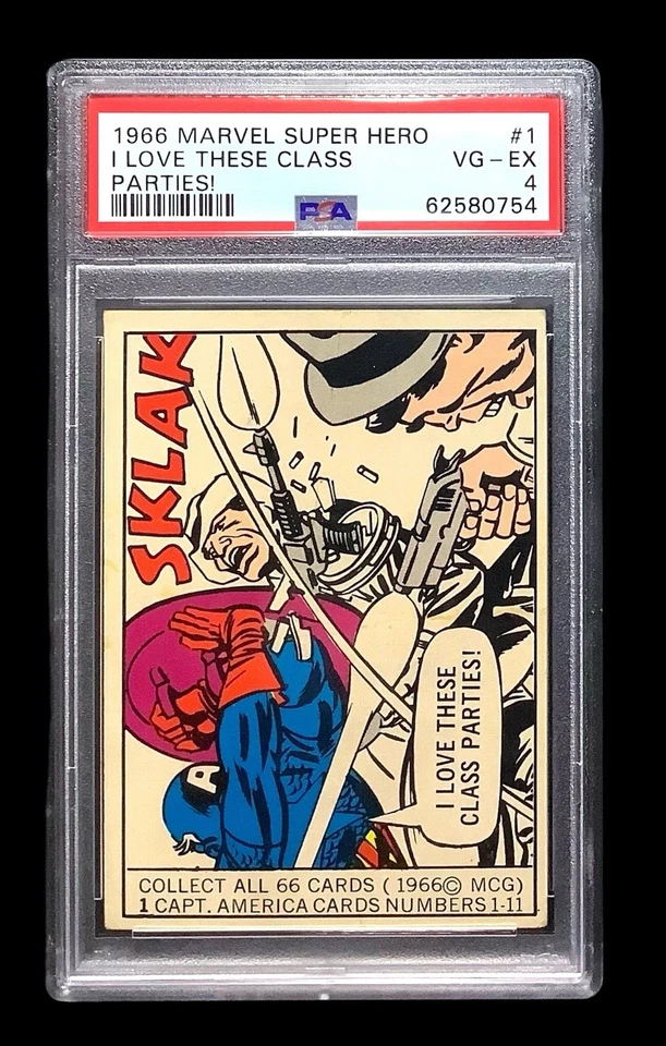 1966 donruss marvel heroes #1 captain america; 1st appearance & card ever PSA 4 - Image 2 of 3