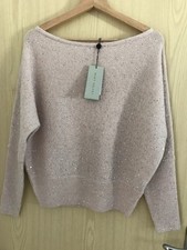 Image of LADIES MINT VELVET PINK SEQUIN BATWING JUMPER - SIZE S - BNWT - LOVELY💕