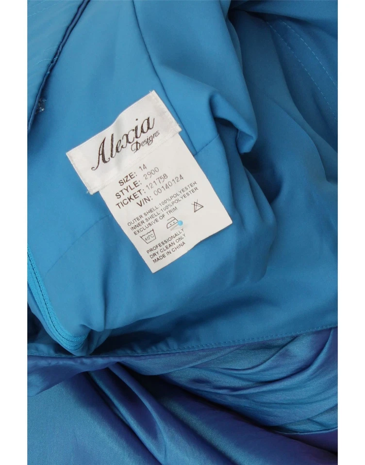 Vestido sin tirantes ALEXIA para mujer Reino Unido 14 azul medio poliéster VC02 Foto 3 de 3
