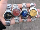 Vintage Lot of 4 Men's SEIKO 5 Automatic Japanese Wristwatches Working