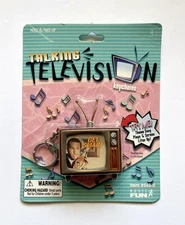 NEW Vintage 1999 Basic Fun TALKING TELEVISION GET SMART Keychain NIP