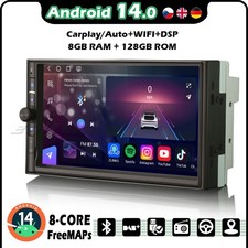 8+128GB Qualcomm Autoradio CarPlay Doppio Din Android 14 GPS DAB+Radio DSP BT5.1