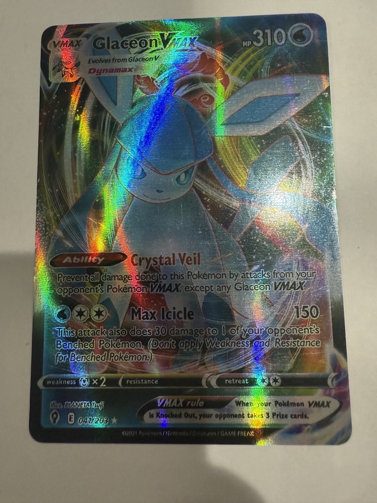 Glaceon VMAX 041/203 NM [Evolving Skies]