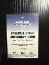 2026 Topps Series 1 - Baseball Stars Autographs Andry Lara #BSA-AL Blue /150...