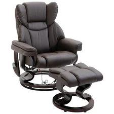Massage Recliner Chair with Ottoman Footrest, 10 Vibration Points, 360° Swivel