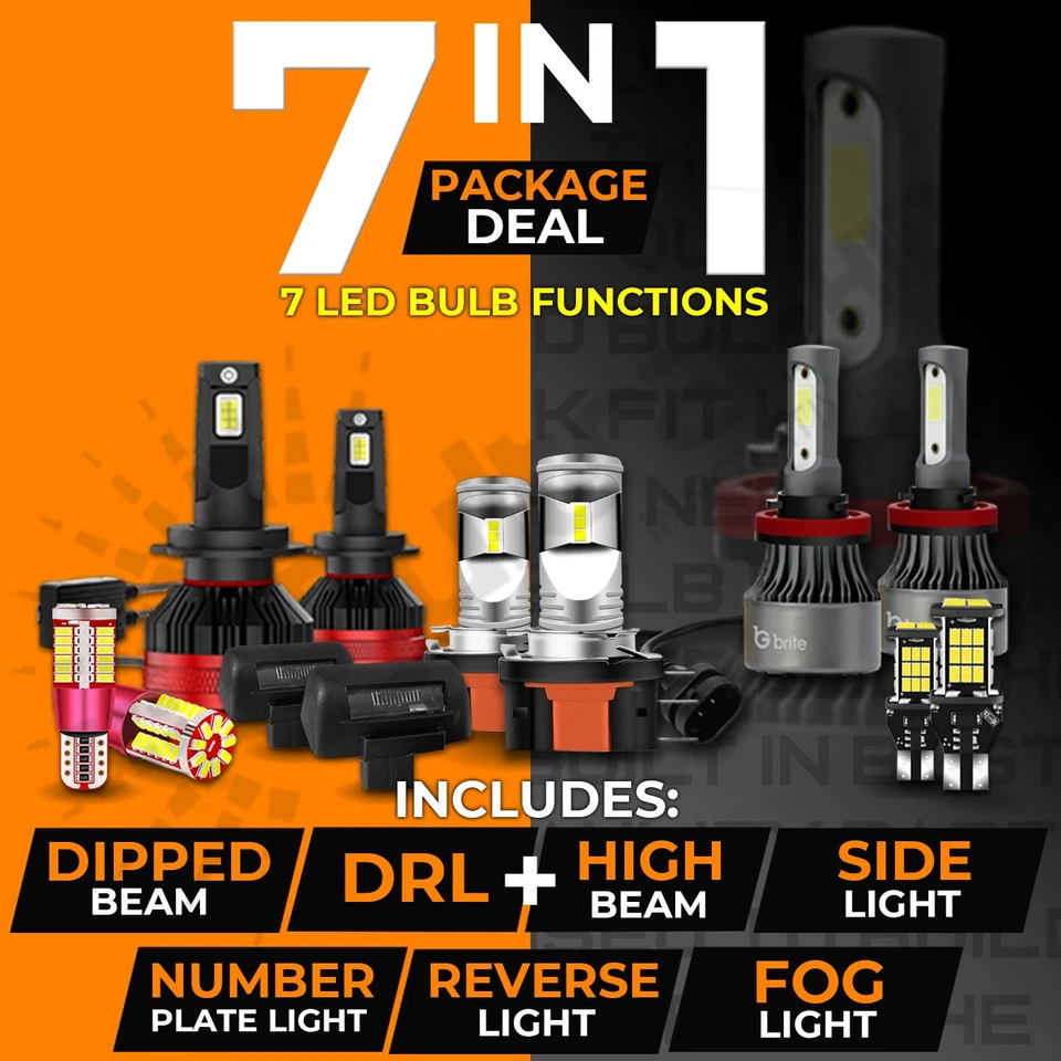 Ford Transit Connect 2014+ Led Headlight Package Dipped Beam Drl Foglight Bulbs - Image 2 of 4