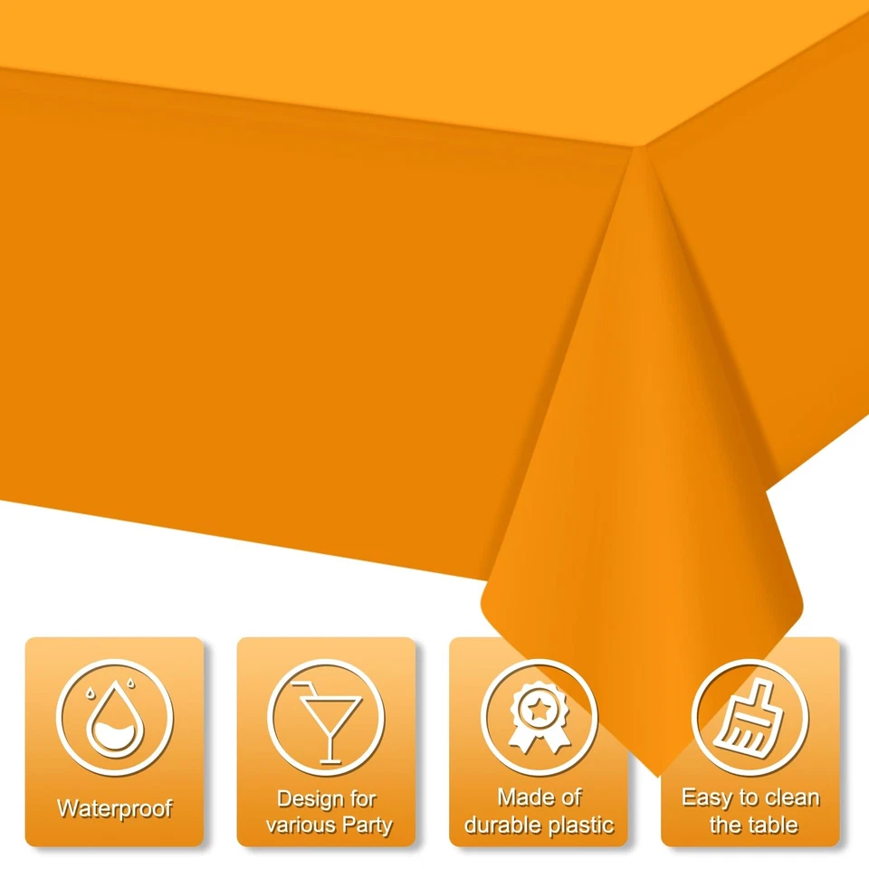 6 Piezas Mantel de Fiesta de Construcción, Plástico Negro Amarillo Naranja Mantel Di... Foto 3 de 4