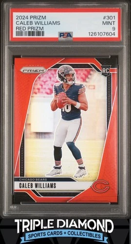 2024 Panini Prizm #301 Caleb Williams Rookie RC Red Prizm SP PSA 9 Mint FD164