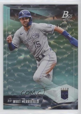 2021 Bowman Platinum Aqua Ice Foilboard 34/250 Whit Merrifield #74 0wn8