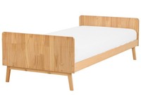 Bett Kiefernholz Heller Holzfarbton 90 X 200 Cm Einzelbett Mit Lattenrost Bonnac