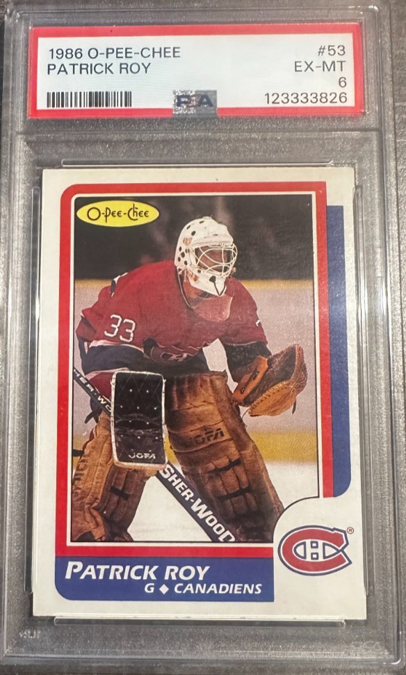 1986-87 O-Pee-Chee - Patrick Roy #53 (RC) PSA 6