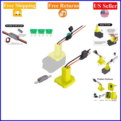 #ad #ad Ryobi 18V Battery Power Wheel Adapter with Fuse 14 Gauge Wire Green $22.95