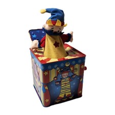 Schylling Silly Circus Jack in the Box Wind Up Pop Goes The Weasle Metal Plush