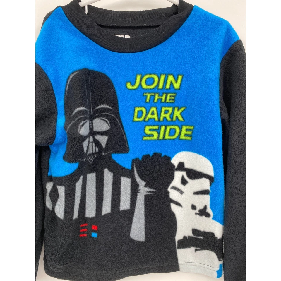 Top de pijama de manga larga Star Wars gráfico polar negro azul niños 8 Foto 2 de 4