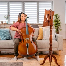 Cello 3/4 Full Size Natural Color BassWood for School Natural Color With Bag