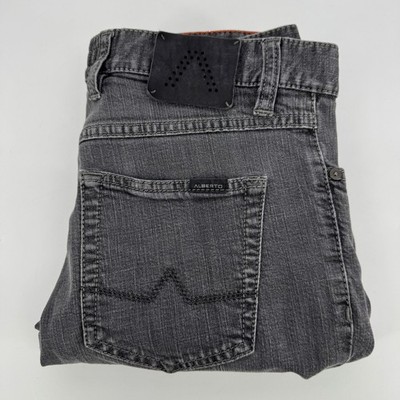 Alberto Pipe Regular Slim Fit Jeans Mens 32x34 * Gray Black Authentic Denim 8938