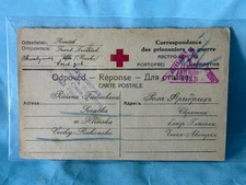 WW1 Hand Written Prisoner of War Correspondence via Red Cross , Czech Soldier