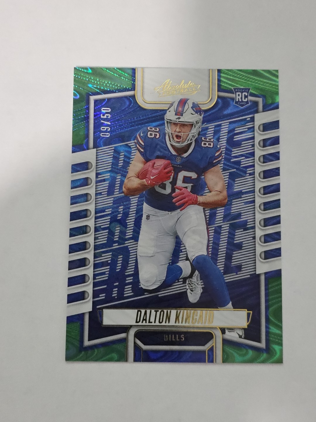 2023 Panini Absolute Rookies Green Waves /50 Dalton Kincaid #113 Buffalo Bills