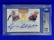 2018 Flawless Collegiate Earl Campbell/Ricky Williams Dual Sigs Gold /10 BGS 8.5