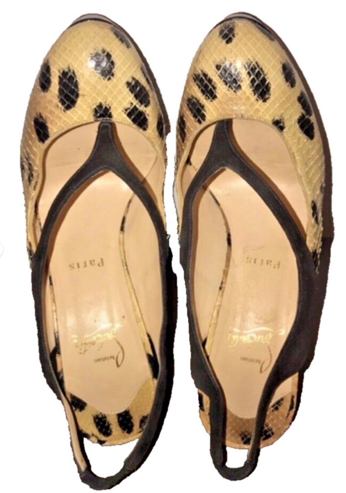 CHRISTIAN LOUBOUTIN leopard print python slingbac… - image 6