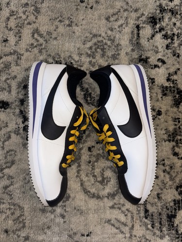 Nike Cortez Basic Amarillo Mens Size 11 White LA Lakers Leather Shoes Sneakers - Picture 2 of 9
