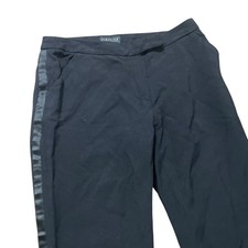 Gucci Pants Women Size 28x27 Black Lined Tuxedo Stripe Modern Slim Trouser Italy