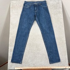 Dearborn Denim Tailored Fit Jeans Mens 32 Dark Wash Blue Made in USA 100% Cotton