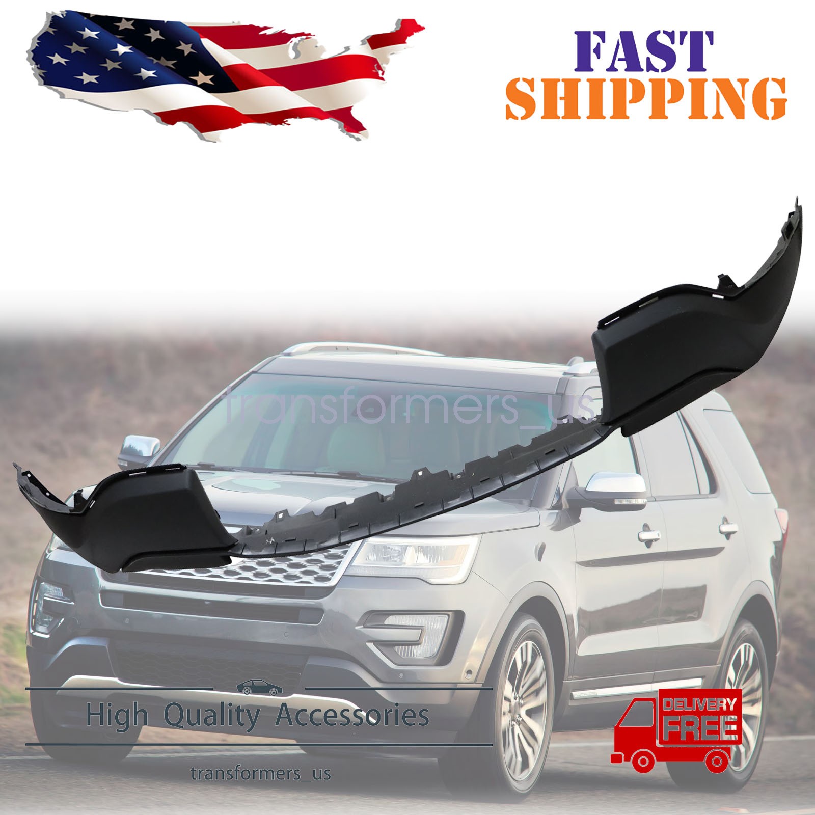 For Ford Explorer 2016 2017 Front Primed Bumper Cover Lower Valance FB5Z17D957AC