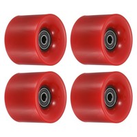 4 StüCk 60Mm Longboard Rollen Mit Lager ABEC-9 Skateboard Rad 80A Rot Schwarz