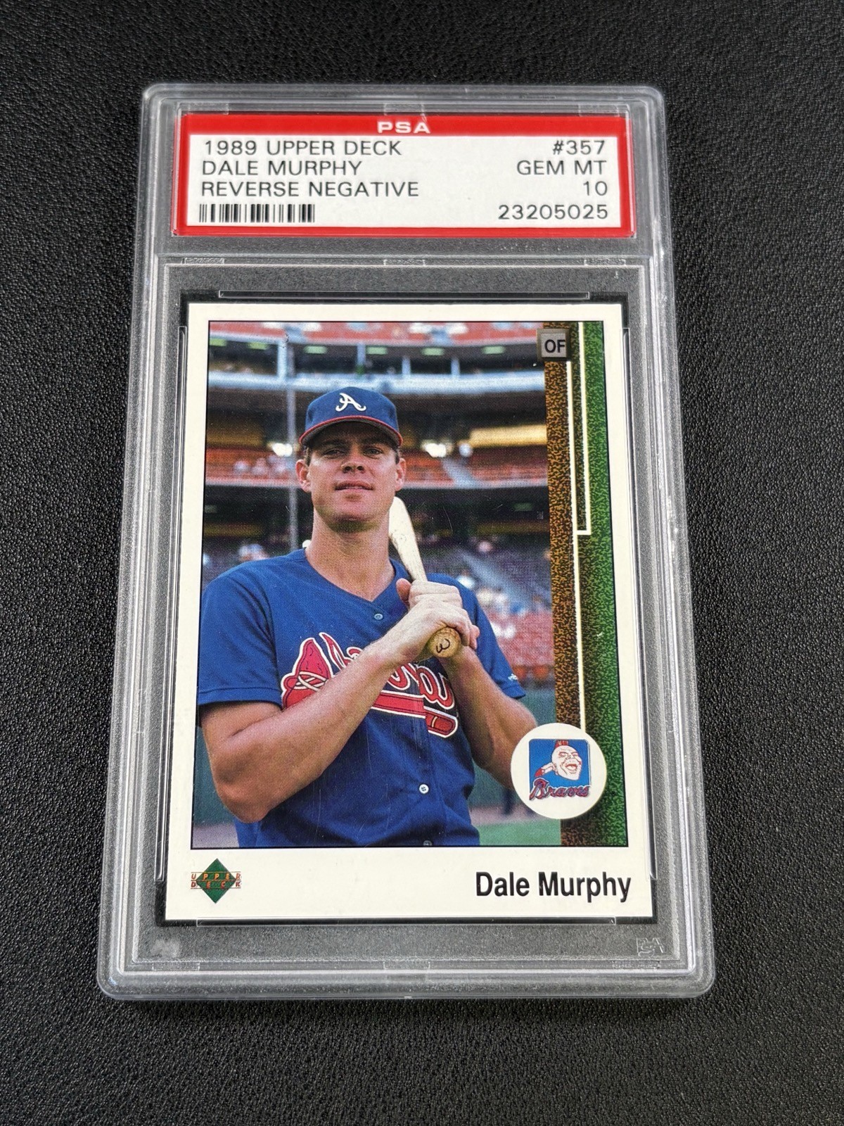DALE MURPHY PSA 10 1989 UPPER DECK #357 REVERSE NEGATIVE