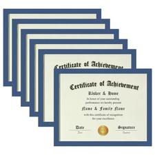 ELSKER HOME 8.5x11 Picture Frame Certificate Document Frame 6-Pack Blue Award