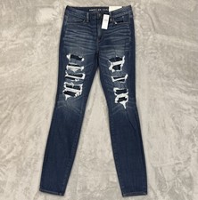 NWT American Eagle Jeans Womens 10 X Long 360 Next Level Stretch Jegging Viscose